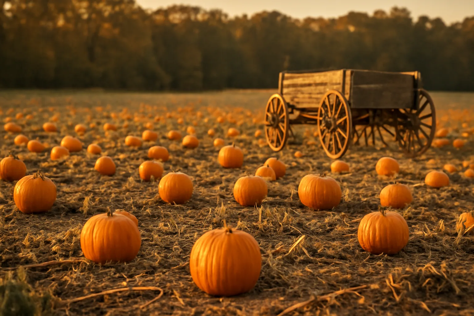 Pumpkins in dusty vine rows on an Arkansas farm field