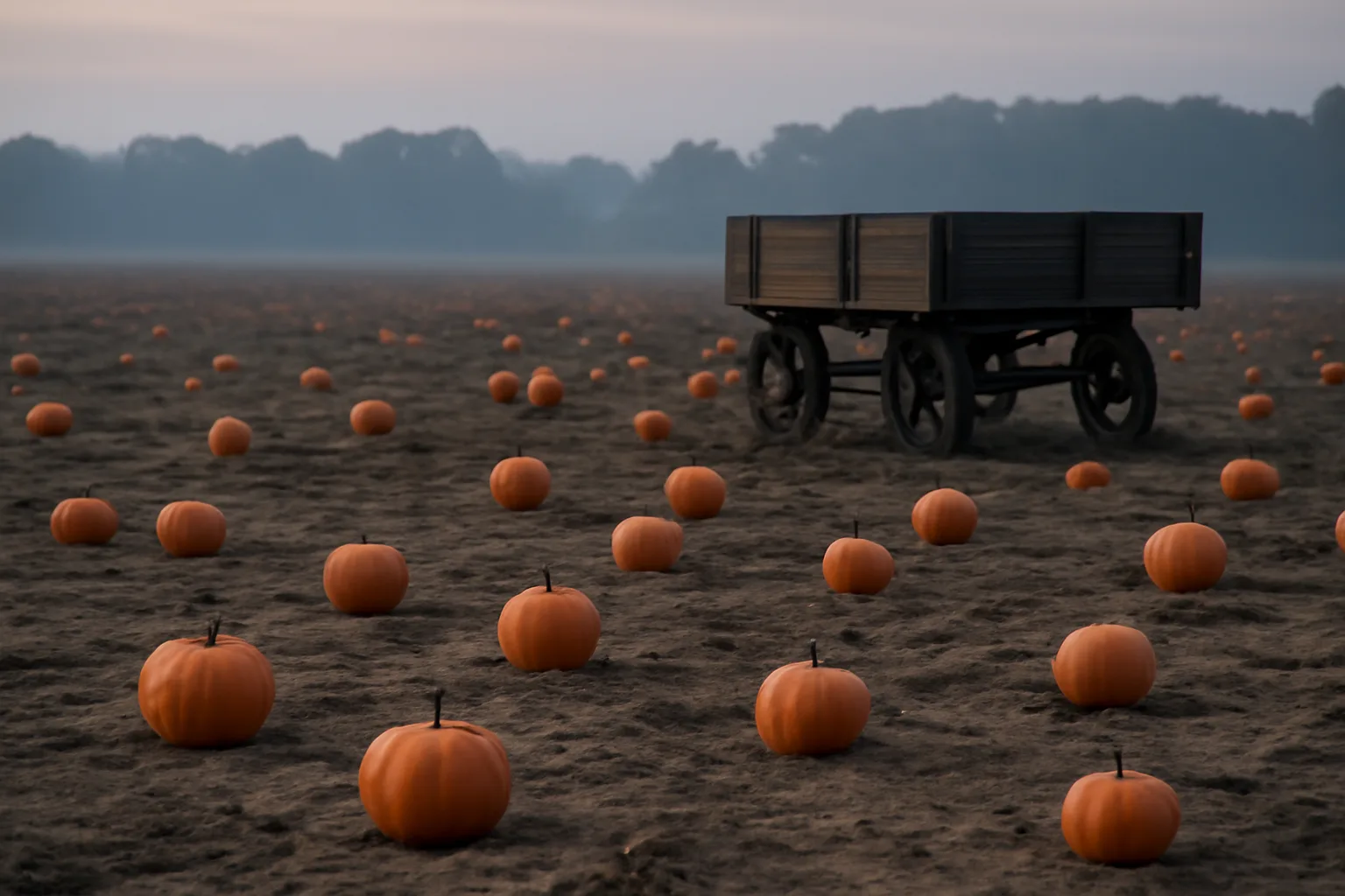Harvested pumpkin patch field on the Delaware coastal plain